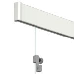Artiteq Click Rail Schilderij Ophangsysteem, 200 cm Wit primer (RAL 9016) overschilderbaar, Complete Set met Transparante Draden, Haken en Bevestigingsmateriaal, 30 kg p/m Draagkracht