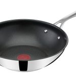 Jamie Oliver by Tefal Cook's Direct Wokpan, 28 cm, anti-aanbaklaag E3041934 | Thermo-signal, geklonken handgreep, geschikt voor inductie, roestvrij staal