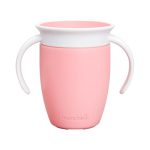 Munchkin Miracle 360 Cup, Baby and Sippy Cup, Ideal Sippy, Water and Weaning Cup 6+ to 12 Months, 7 oz/207 ml, Pink