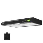 CIARRA CBCB6903D A+ Afzuigkap 60cm onderbouw - recirculatie of afvoer,3 snelheden, 220 m³/h, recirculatie afzuigkap met koolstoffilter CBCF009, zwart
