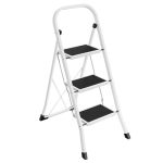 Beste huishoudtrap SONGMICS 3-Sporten Ladder, Vouwladder, Staal, Draagvermogen 150 kg