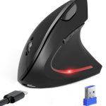 TECKNET Ergonomische Bluetooth-muis, oplaadbare draadloze verticale muis (BT 5.0/3.0 + 2.4G), 6 standen tot 4800 DPI, optische stille draadloze muis met USB-A-ontvanger, brede compatibiliteit