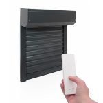 Beste rolluiken Draadloos elektrisch rolluik B150 × H155 cm antraciet grijs aluminium – met afstandsbediening – inkortbaar – compleet rolluik pakket – eenvoudig te installeren