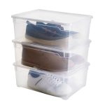 Rotho Clear Set van 3 opbergdozen 10l met deksel, Kunststof (PP) BPA-vrij, transparante, 3 x 10l (36.0 x 26.0 x 14.0 cm)