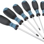 HAZET schroevendraaierset 810SPC/6 | 6-delige set met anti-slip 3-componenten handvat voor hoge krachtoverbrenging | mat verchroomd oppervlak, 4x sleuf profiel, 2x kruiskop profiel'.