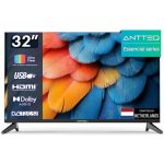 Antteq Essencial Series Televisie 32 inch (81 cm) LED-TV, HD, Triple Tuner (DVB-T/T2/C), USB-Media Player, HDMI, Hotelmodus, E32-AH1Q1L
