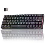 Beste mechanische toetsenborden TMKB T63 Gaming Wireless Keyboard,60% Mechanisch Draadloos Toetsenbord met Bluetooth/2.4G/Type-C,RGB,Ultra-compacte MiMi 61 Toetsen,US Layout (Zwart, Blauwe schakelaar)