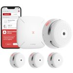 X-Sense Wifi-rookmelder, veiligheidsset voor thuis met basisstation SBS50, draadloos, TÜV- en EN14604-gecertificeerd, compatibel met de X-Sense Home Security, FS31