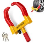Beste wielklem aanhanger GADLANE Universele Wielklem - Heavy Duty, Anti Diefstal Wielslot voor Autobeveiliging, met 3 Sleutels, Past op alle 7-11 Inch Breedte Banden, Hoge Zichtbaarheid voor Auto, Caravan, Trailer, Camper