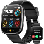 Beste budget smartwatch Mingtawn Smartwatches voor Dames Heren, 1,83''HD Smartwatch met Hartslag/SpO2/Slaapmonitor, 2026 Fitnesshorloge met Bluetooth/Bellen, 120 Sportmodi Activity Tracker, Smartwatch voor Android iOS(Zwart)