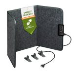 Mi-Heat infrarood bureauverwarming verwarmingspaneel 260W | vloerverwarming voor bureau werkplek onder de tafel | temperatuur tot 60°C opvouwbaar, grijs