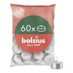 Bolsius D-light Theelichtjes, 60 stuks, in zak, lengte brandduur 6 uur, decoratieve huishoudelijke kaarsen, wit, bevat natuurlijke plantenwas, zonder palmolie