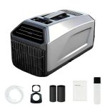 Camping Airco Legergroen, Draagbare Airconditioning 5000 BTU voor Tent, Mobiel Koelsysteem 400W met Dubbele Slang, Compacte Luchtkoeler voor Camper & Werkplaats