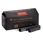 Ken Chiku Witte Houtskool Binchotan 10 kg | briketten perfect voor barbecue | lange brandduur | rookvrij en geurloos | restaurantkwaliteit houtskool | branden gemakkelijk, voor grills