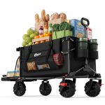 Beste 2 persoons vouwwagen Portal Bolderkar, opvouwbaar, 400 l, XXL, groot laadoppervlak, 210 kg belastbaar, handwagen met opvouwbare achterklep, transportwagen, ladderwagen, inklapbaar, strandwagen, vouwwagen voor tuin