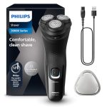 Beste scheerapparaat Philips Shaver Series 3000x - Elektrisch Wet & Dry scheerapparaat voor mannen voor nat en droog scheren, met SkinProtect-technologie, uitklapbare baardtrimmer, in Diepzwart (model X3001/00)