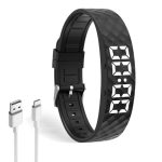 Stille vibrerende alarmarmband met 8 programmeerbare alarmen, geluidloos trillende wekker voor medicijnen, werk, sport, slaap, verstelbare armband voor dames en heren