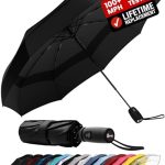 Beste paraplu Repel Umbrella Winddichte dubbele geventileerde reisparaplu met teflon coating,eén maat,Zwart