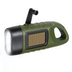 Beste opwindbare zaklamp Prunus Led-zaklamp met zwengel voor noodgevallen, oplaadbaar, dynamo zaklampen met karabijnhaak, mini-zaklamp met zwengel en zonnepaneel voor outdoor/camping/stroomuitval