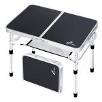 Beste campingtafel Sportneer Campingtafel Inklapbaar 60×40 cm – 2 Verstelbare Hoogtes, Compact & Lichtgewicht, Opvouwbare Tafel met Opbergrek & S-haken, voor Camping, BBQ en Picknick