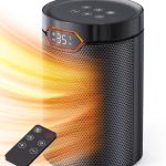 QEXREED Elektrische verwarming, laag stroomverbruik, 1500 W, PTC, Eco & Breeze, 4 verwarmingsmodi, timer 24 uur, thermostaat, afstandsbediening, kantel- en oververhittingsbeveiliging voor thuis,