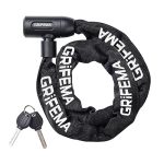Beste kabelslot fiets GRIFEMA GA1201-12 Fietsslot met sleutel, kettingslot voor fietsen, motorfietsen, scooters, 120 cm, zwart