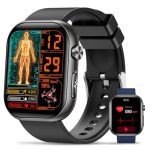 Beste ECG smartwatch BANLVS Smartwatch met ECG+HRV, 1,96" AMOLED touchscreen, 140+ sportmodi, 5 ATM, Zwart