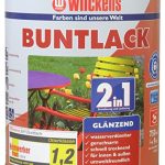 Wilckens 2-in-1 acryl kleurlak voor binnen en buiten, glanzend, 750 ml, RAL 3000 vuurrood