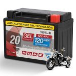CARTEC motorfietsaccu YB4L-B 4Ah 56A geltechnologie Motorfietsstartaccu originele materiaalkwaliteit cyclusvast houdbaar onderhoudsvrij