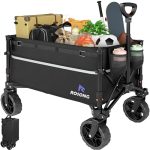 Beste opvouwbare bolderkar ROSONG Opvouwbare wagenwagen met wielen opvouwbaar - opvouwbare utility zware wagens voor kruidenierswinkel strand sport tuin winkelen camping kruiwagens