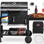 KESSER® barbecue grill trolley XL houtskoolbarbecue met deksel wielen roestvrij stalen handvat grillrooster en thermometer houtskool barbecue trolley grote houtskool BBQ barbecue camping terras tuin