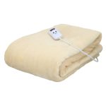 alpina Warmtedeken Elektrische Bovendeken 130 x 180 cm - 1-Persoons Elektrische Warmte Deken met Timer 1-9u - Knuffeldeken met 10 Standen - Wasbare Omslagdeken - Flanel - Beige