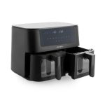 GreenPan Bistro 9-in-1 XL Air Fryer, 2 Manden (2 x 4L), PFAS-vrije Keramische Antiaanbakkorf, Snelle Opwarming, Multifunctionele, Automatische uitschakelfunctie, LED Display,Cool-Touch Handgreep,Zwart