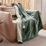 GOTCOZY Elektrische Deken 130x180cm - Zachte Zijdezachte Pluche Elektrische Warmtedeken met 6 Warmtestanden & 10-uurs Auto-Uit Timer voor Thuis en Kantoor, Wasmachinebestendig(Groen)